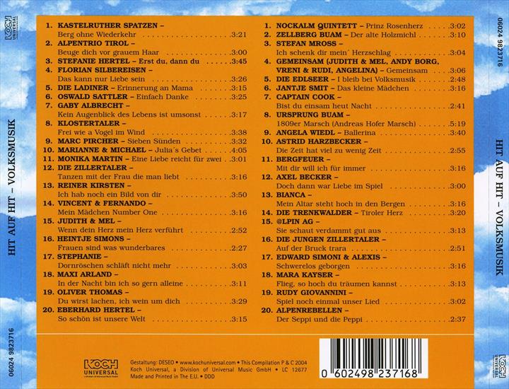 Hit auf Hit - Volksmusik Das Beste 2004 CD1 - Koch Universal - Hit auf Hit - Volksmusik b.jpg