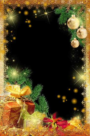 Boże Narodzenie - Frame - Gold gifts for New Year by Marina1987.png