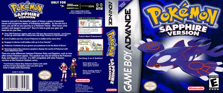  Covers Game Boy Advance - Pokemon Sapphire Game Boy Advance gba - Cover.jpg