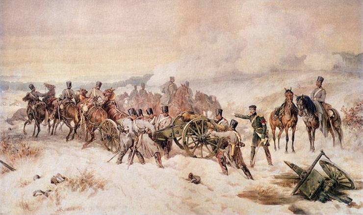 Juliusz Kossak - Zmiana pozycji artyleryjskiej w bitwie pod Wawrem.jpg