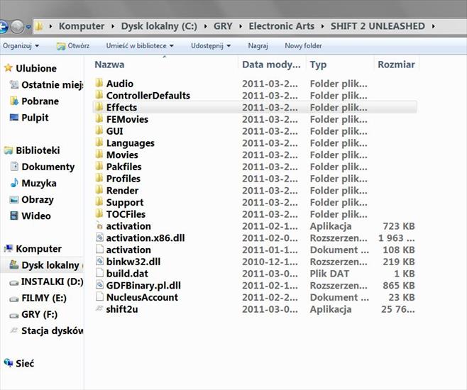 Need For Speed Shift 2 - Mój folder instalacyjny 6.57 GB.JPG