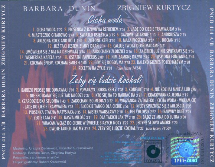 1998 - Cicha woda - Barbara Dunin i Zbigniew Kurtycz - wkładka do podwójnego albumu.jpg