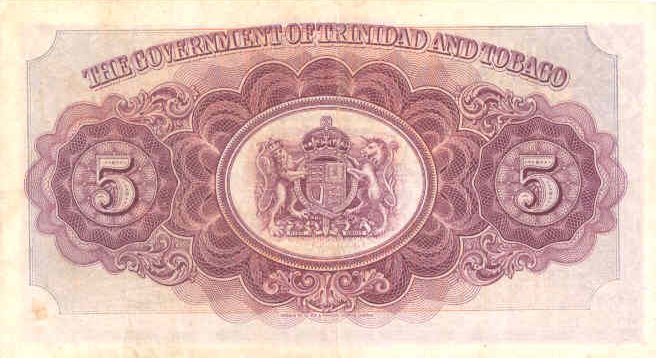 Trinidad  Tobago - TrinidadTobagoP7b-5Dollars-1939-donatedms_b.jpg