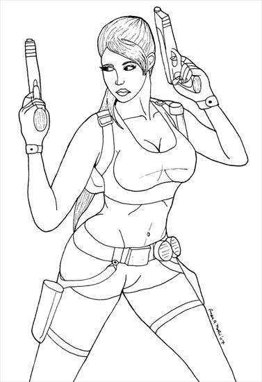 Lara Croft - Lara_Croft_Action_pose___lines_by_rmartin2819.jpg