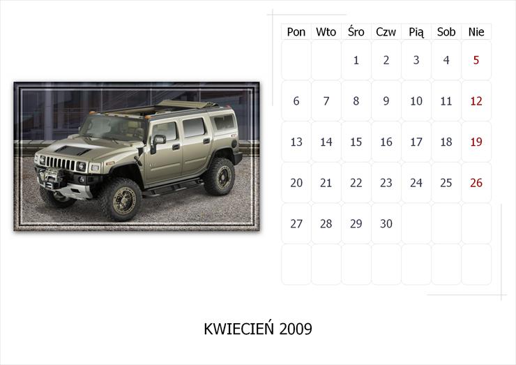 Kalendarz na 2009 Humer polecam - Calendar 2009 04.png