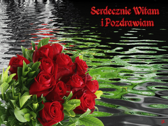 kwiaty   róże - serdecznie-witam-i-pozdrawiam-czerwone-roze-animacja-wodna-kartka-jola-001.gif