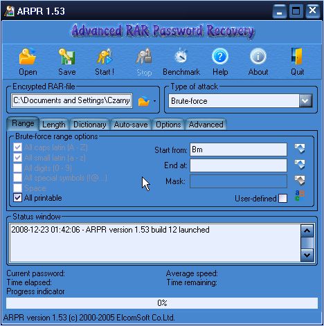 Adwancer Pasword RAR Recowery - screen.jpg