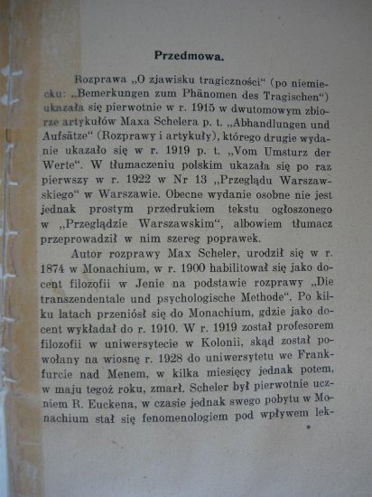 Max Scheler, O zjawisku tragiczności - P1010617.JPG