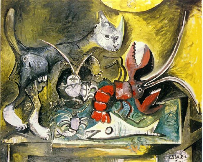Picasso 1962 - Picasso Nature morte avec chat et homard. 23-October 1962. 1.jpg