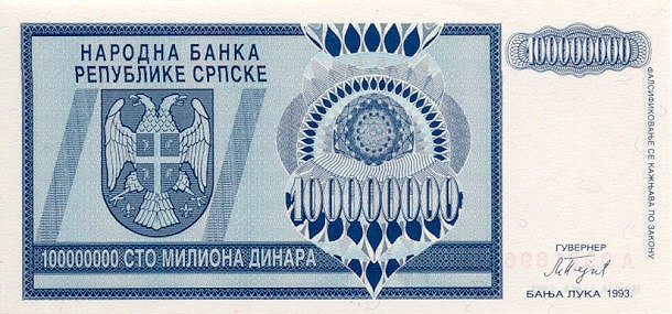 BOŚNIA I HERCEGOWINA - 1993 - 100 000 000 dinarów Serbów bośniackich a.jpg