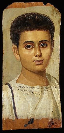 okres grecko-rzymski - Portret mumiowy chłopca, Fajum, II w. n.e., Met.jpg