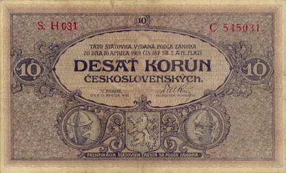 CZECHOSŁOWACJA - 1919 - 10 koron b.jpg